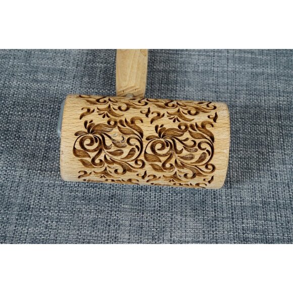 STODOLA Engraved Wooden Rolling Bin FOLK DECORATIVE Pattern Baking Design - Picture 9 of 9